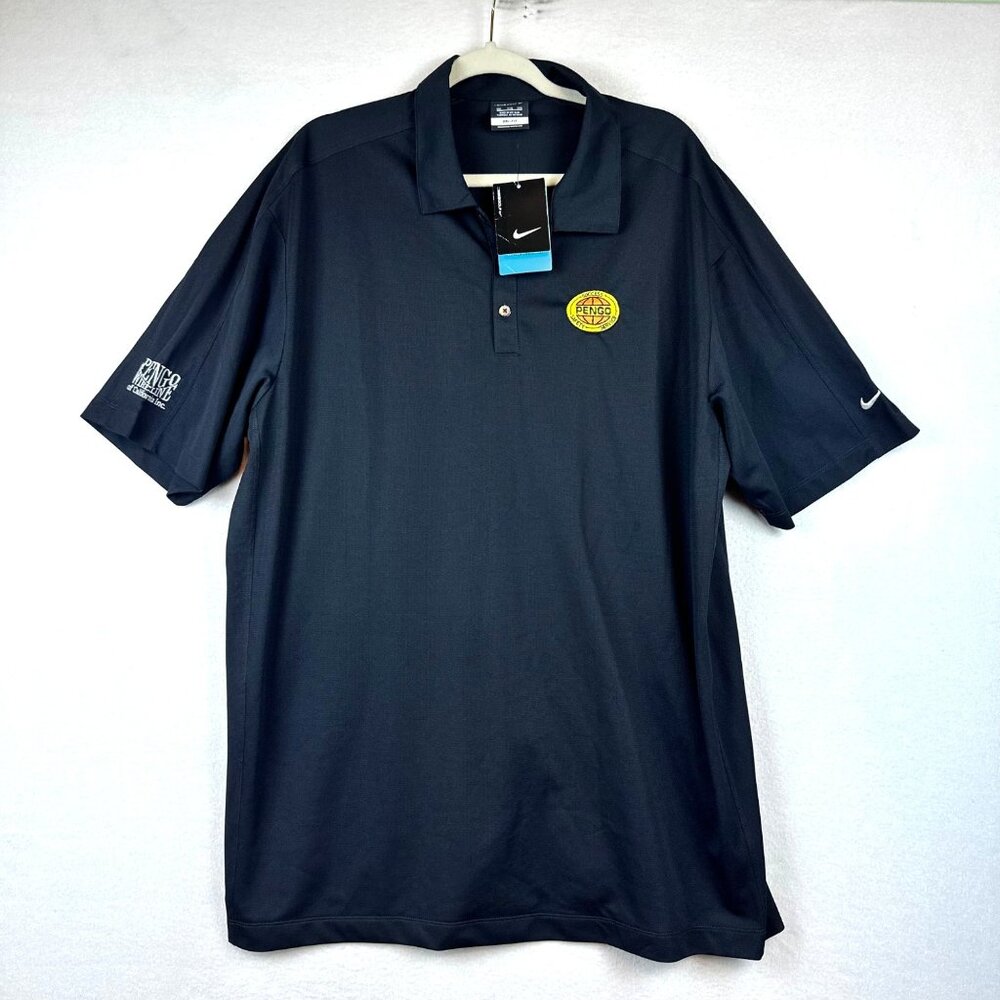 NWT Nike Pengo Safety Service Black Shirt Mens XXL Pullover Workwear Dri-Fit